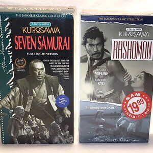Akira Kurosawa 2 Seven Samurai 1954 & Rashomon 1950 - 3 VHS B&W Japanese ExCond